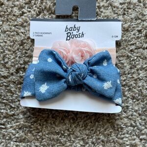 Blue and Pink Hair Bow with Tulle Accents